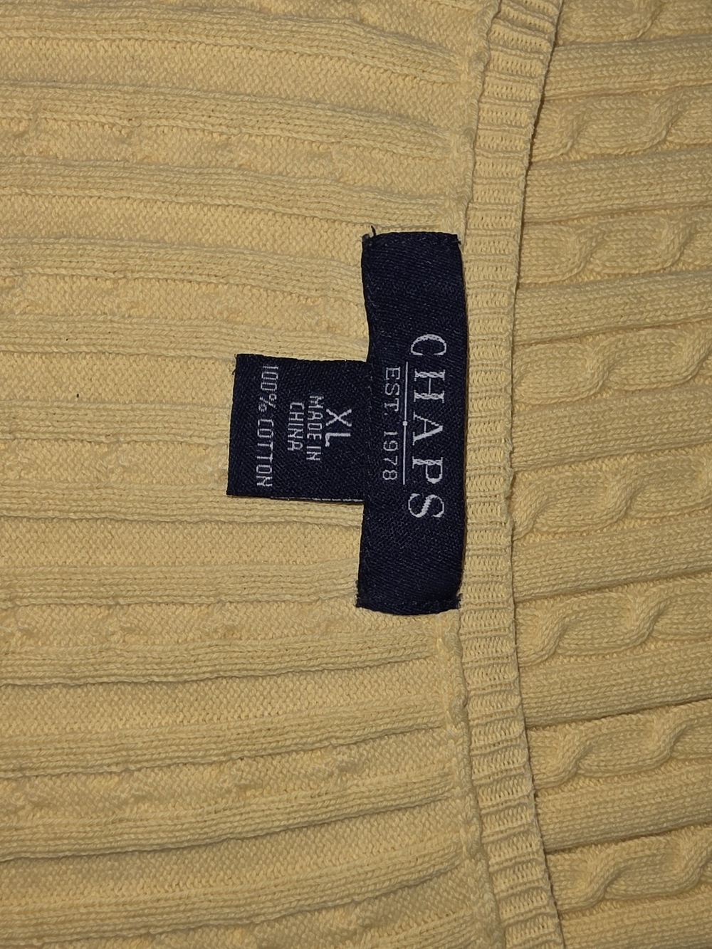 Chaps Women's Yellow Short-Sleeve V-Neck Cable Knit Top - Picture 5 of 7